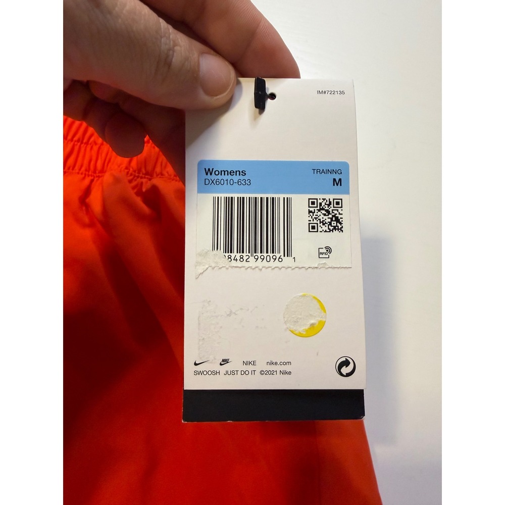 Nike Dri-FIT Womens Training Running Shorts Orange DX6010-633 Medium NWT - Picture 2 of 4